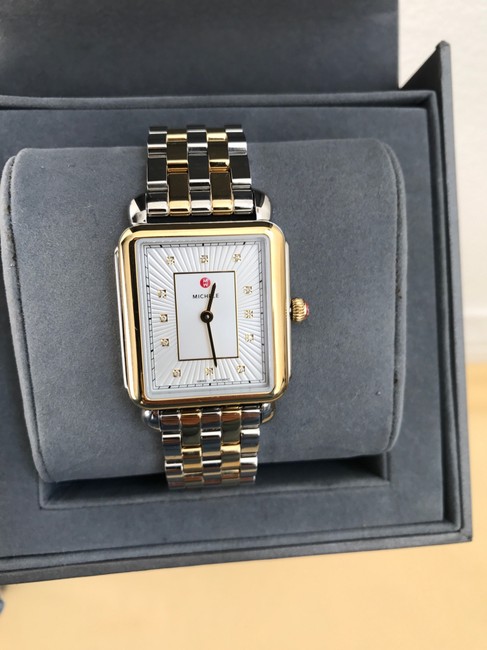Michele Gold & Silver Deco Ii 2 Tones Mop Mww06x000027 Watch Michele Gold & Silver Deco Ii 2 Tones Mop Mww06x000027 Watch