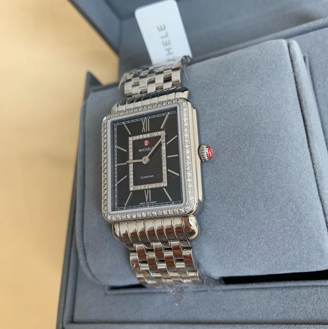 Michele Silver Black New Deco Ii Diamond Mop Dial Mw06x01a1965 Watch Michele Silver Black New Deco Ii Diamond Mop Dial Mw06x01a1965 Watch