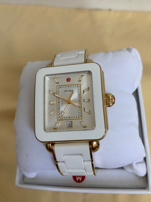 Michele White/Gold New Deco Sport Wrapped Silicone Mww06k000016 Watch Michele White/Gold New Deco Sport Wrapped Silicone Mww06k000016 Watch