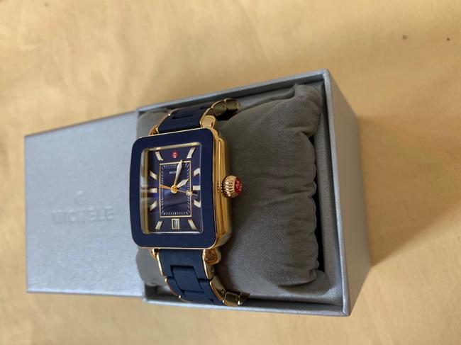 Michele Blue/Gold New Deco Sport Desert Rose Wrapped Silicone Mww06k000017 Watch Michele Blue/Gold New Deco Sport Desert Rose Wrapped Silicone Mww06k000017 Watch