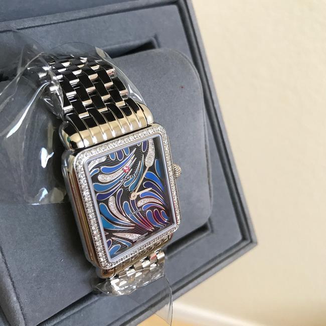 Michele Silver/ Blue Deco Ii Bijoux Diamond Mw06x01a1074 Watch Michele Silver/ Blue Deco Ii Bijoux Diamond Mw06x01a1074 Watch