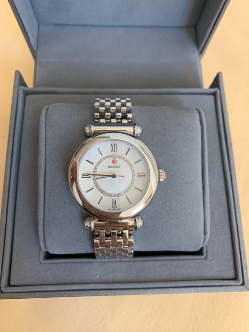 Michele Silver Caber Diamond Bracelet 35mm Mww16e000002 Watch Michele Silver Caber Diamond Bracelet 35mm Mww16e000002 Watch