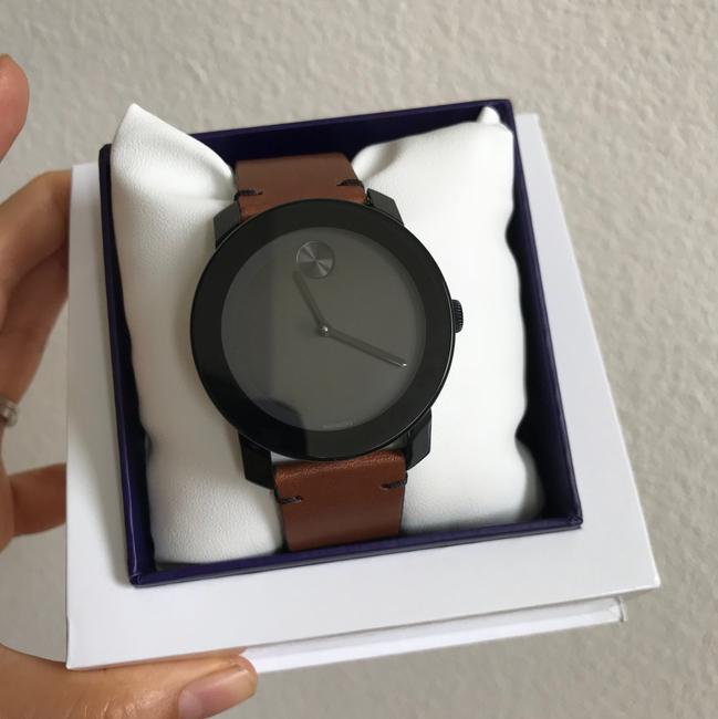 Movado Black/ Brown Bold Dial Leather 3600351 Watch Movado Black/ Brown Bold Dial Leather 3600351 Watch