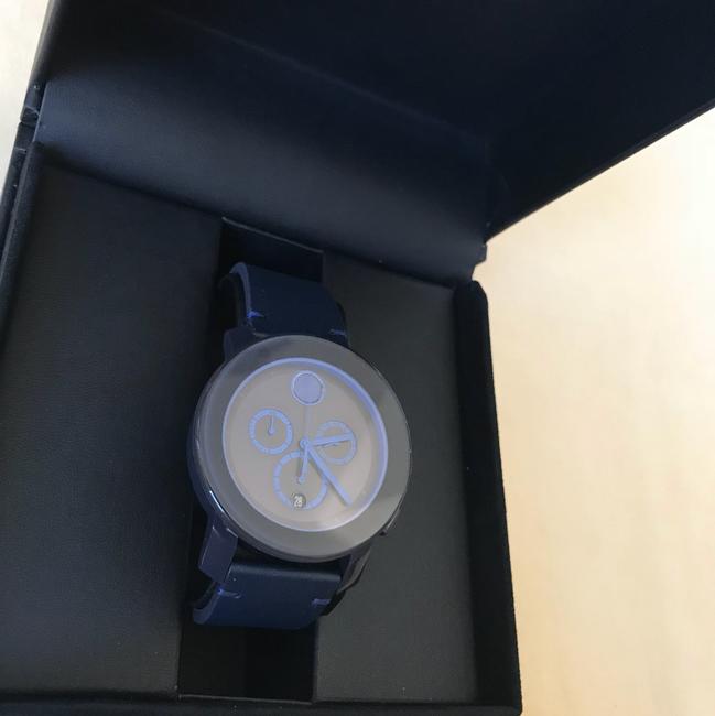 Movado Navy Blue Bold Chronograph Leather Mens 3600349 Watch Movado Navy Blue Bold Chronograph Leather Mens 3600349 Watch