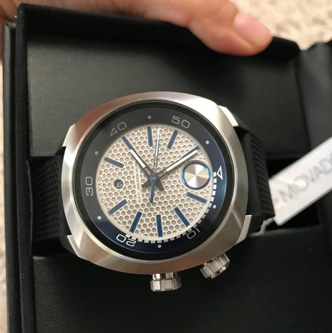 Movado Black/ Blue Mens Bold Silver Dial Mens 3600368 Watch Movado Black/ Blue Mens Bold Silver Dial Mens 3600368 Watch