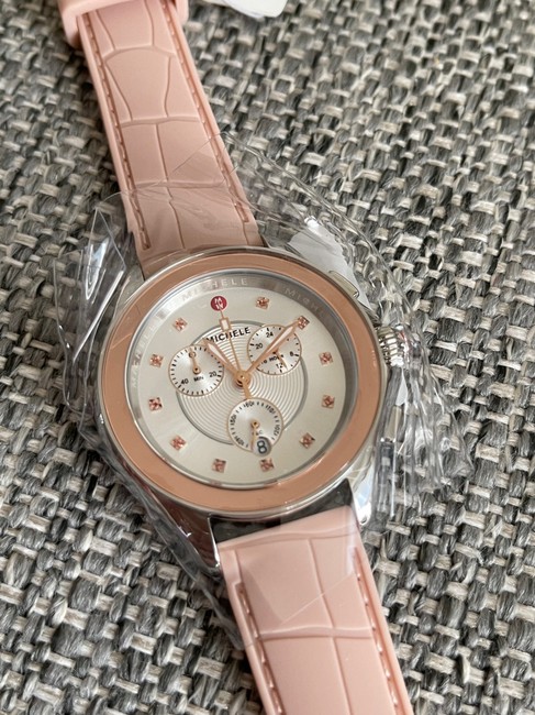 Michele Multicolor New Set Cape Rose Gold Silver Pink Topaz Chronograph Mww27e000017 Watch Michele Multicolor New Set Cape Rose Gold Silver Pink Topaz Chronograph Mww27e000017 Watch