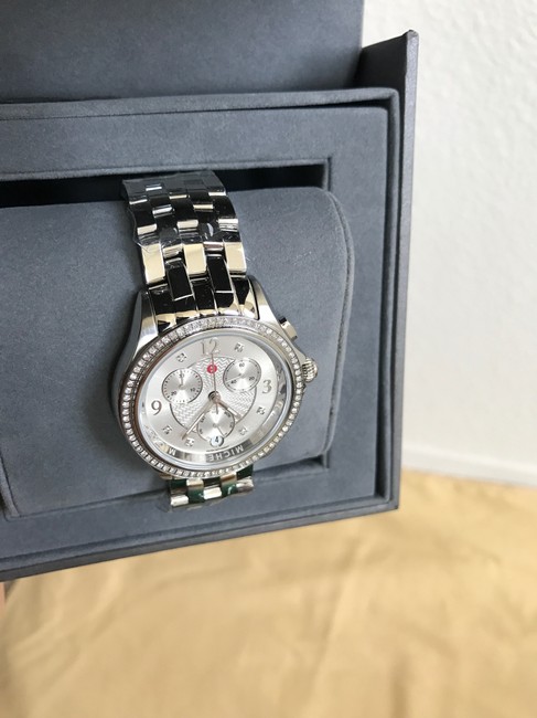 Michele Silver Belmore Chrono Diamond Diamond Dial Mww29b000001 Watch Michele Silver Belmore Chrono Diamond Diamond Dial Mww29b000001 Watch