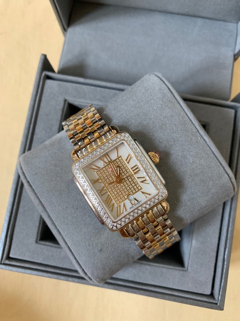 Michele Gold/Silver Like New Deco Madison Mid Two-tone Diamond Mww06g000007 Watch Michele Gold/Silver Like New Deco Madison Mid Two-tone Diamond Mww06g000007 Watch
