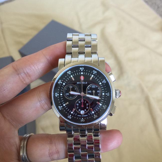Michele Silver/ Black Sport Sail Dial Mww01c000022 Watch Michele Silver/ Black Sport Sail Dial Mww01c000022 Watch
