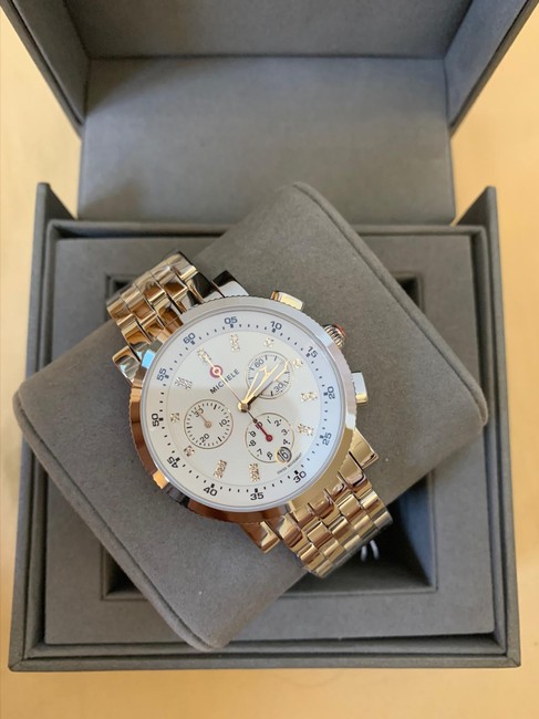 Michele Silver White Sport Sail Diamond Dial Mww01c000137 Watch Michele Silver White Sport Sail Diamond Dial Mww01c000137 Watch