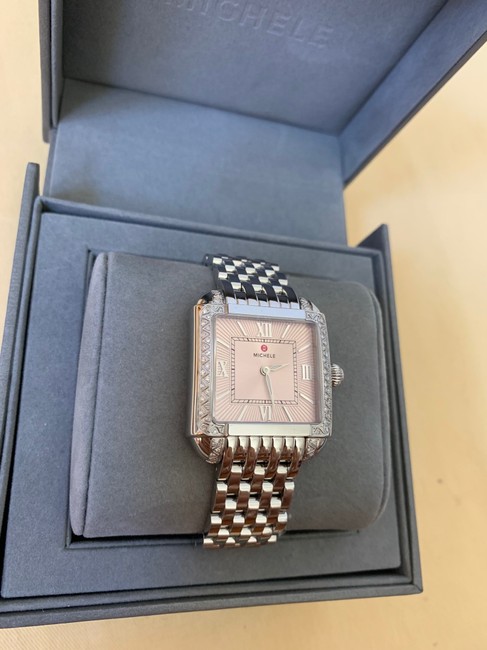 Michele Silver/ Pink Milou Diamond Blush Dial Bracelet Mww15a000095 Watch Michele Silver/ Pink Milou Diamond Blush Dial Bracelet Mww15a000095 Watch
