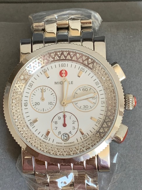 Michele Silver Diamonds Sport Sail Ladies Mww01c000003 Watch Michele Silver Diamonds Sport Sail Ladies Mww01c000003 Watch