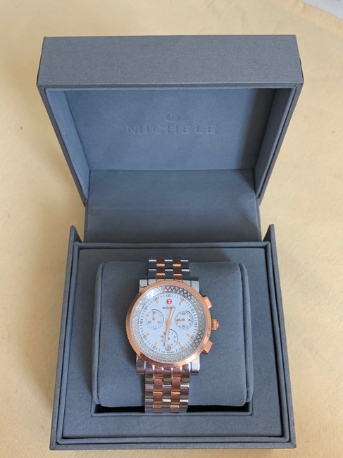 Michele Rose-gold/ Silver Sport Sail 2 Tones Diamonds Mww01c000135 Watch Michele Rose-gold/ Silver Sport Sail 2 Tones Diamonds Mww01c000135 Watch