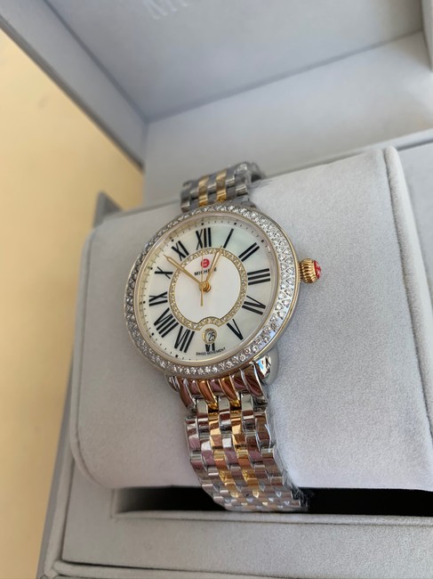 Michele Gold & Silver Serein 16 Mid Two-tone Diamond Mww21b000032 Watch Michele Gold & Silver Serein 16 Mid Two-tone Diamond Mww21b000032 Watch