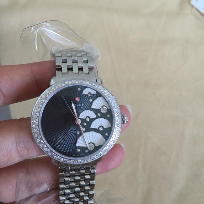 Michele Silver/ Black/ White Serein 0.55ct Diamond Fan Mw21b01a1089 Watch Michele Silver/ Black/ White Serein 0.55ct Diamond Fan Mw21b01a1089 Watch