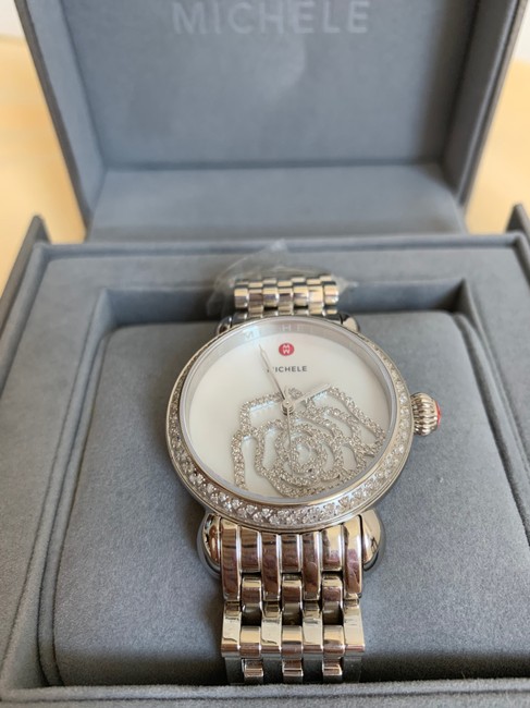 Michele Silver New White Mop Diamond Jardin Csx- Limited Edition Mw03t01a1058 Watch Michele Silver New White Mop Diamond Jardin Csx- Limited Edition Mw03t01a1058 Watch