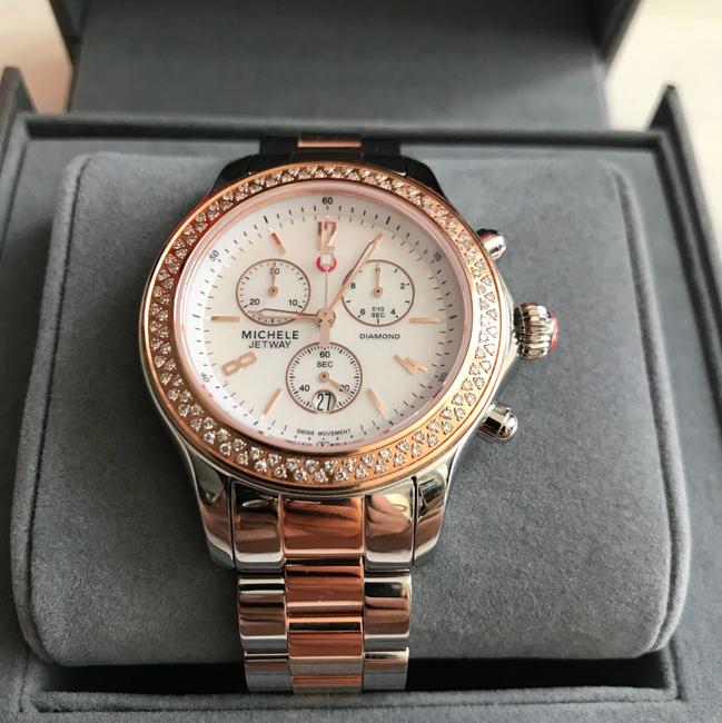 Michele Rose Gold/ Silver Jetway Mop Mww17a000017 Watch Michele Rose Gold/ Silver Jetway Mop Mww17a000017 Watch