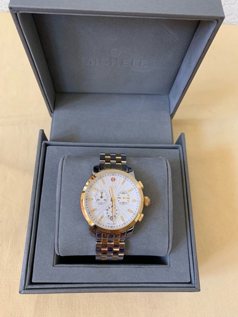 Michele Gold/ Silver Uptown Diamond Dial Two Tone Gold/ Mww25a000002 Watch Michele Gold/ Silver Uptown Diamond Dial Two Tone Gold/ Mww25a000002 Watch
