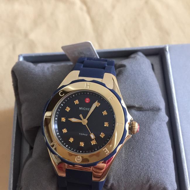 Michele Navy / Gold Jelly Bean Petite Mww12p000004 Watch Michele Navy / Gold Jelly Bean Petite Mww12p000004 Watch