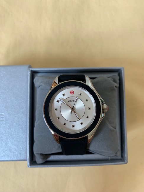 Michele Black Silver " Interchangeable Strap" Cape Topaz Mww27a000012 Watch Michele Black Silver " Interchangeable Strap" Cape Topaz Mww27a000012 Watch