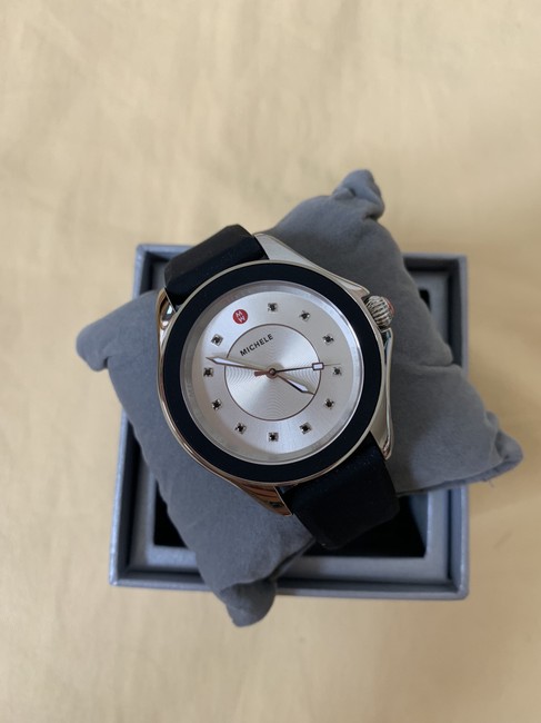 Michele Black Silver " Interchangeable Strap" Cape Topaz Mww27a000012 Watch Michele Black Silver " Interchangeable Strap" Cape Topaz Mww27a000012 Watch