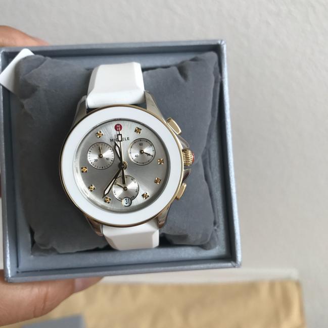 Michele Gold/ Silver Cape Chronograph 2 Tone Mww27c000008 Watch Michele Gold/ Silver Cape Chronograph 2 Tone Mww27c000008 Watch