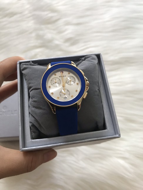 Michele Gold/ Blue Cape Chrono Mww27c000013 Watch Michele Gold/ Blue Cape Chrono Mww27c000013 Watch