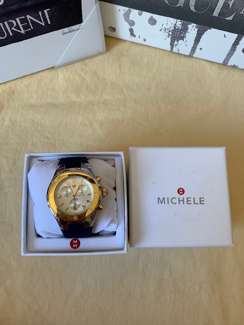 Michele Blue/ Silver-gold Jellybean Two-tone 18k Gold Mww12f000095 Watch Michele Blue/ Silver-gold Jellybean Two-tone 18k Gold Mww12f000095 Watch