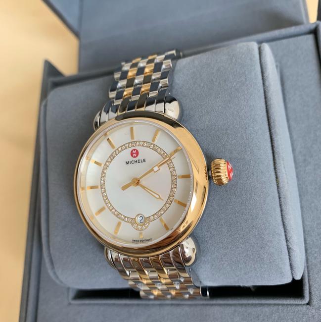 Michele Gold Silver csx 36 Elegance Mop Two-tone Mww03t000064 Watch Michele Gold Silver csx 36 Elegance Mop Two-tone Mww03t000064 Watch