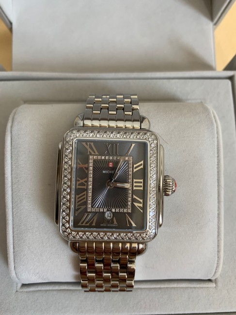 Michele Silver Deco Madison Stainless-steel Diamond Mw06t01a1124 Watch Michele Silver Deco Madison Stainless-steel Diamond Mw06t01a1124 Watch