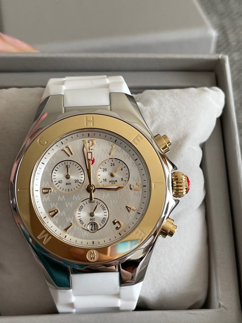 Michele White/ Silver-gold Jellybean Two-tone 18k Gold Mww12f000094 Watch Michele White/ Silver-gold Jellybean Two-tone 18k Gold Mww12f000094 Watch