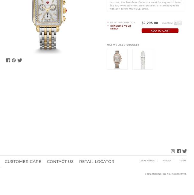 Michele Two Tone Deco Mww06p000108 Watch Michele Two Tone Deco Mww06p000108 Watch