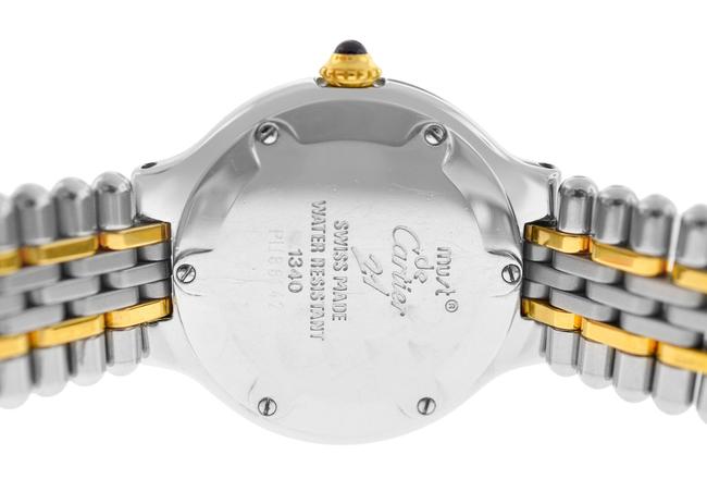Cartier Yellow Gold Silver Ladies 1340 Must De 28mm Steel Bullet Bracelet Watch Cartier Yellow Gold Silver Ladies 1340 Must De 28mm Steel Bullet Bracelet Watch