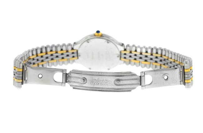 Cartier Yellow Gold Silver Ladies Must De 125000p Bullet Quartz Steel 28mm Watch Cartier Yellow Gold Silver Ladies Must De 125000p Bullet Quartz Steel 28mm Watch