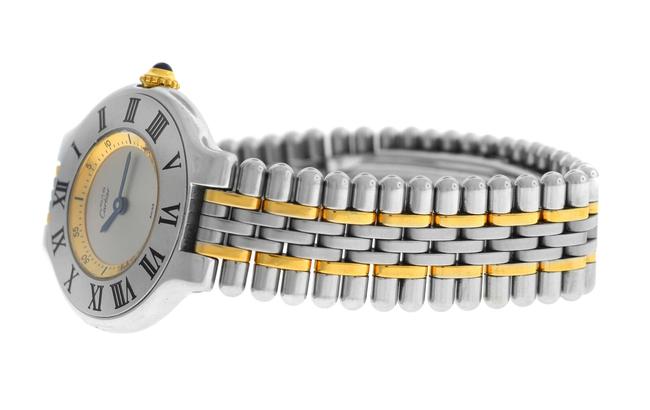 Cartier Yellow Gold Silver Ladies Must De 1340 Quartz Steel 28mm Bullet Watch Cartier Yellow Gold Silver Ladies Must De 1340 Quartz Steel 28mm Bullet Watch