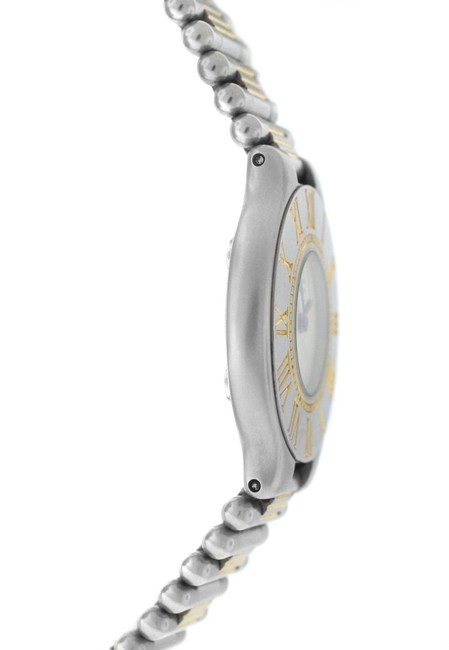 Cartier Yellow Gold Silver Ladies Must De Bullet Bracelet Quartz Steel 28mm Watch Cartier Yellow Gold Silver Ladies Must De Bullet Bracelet Quartz Steel 28mm Watch