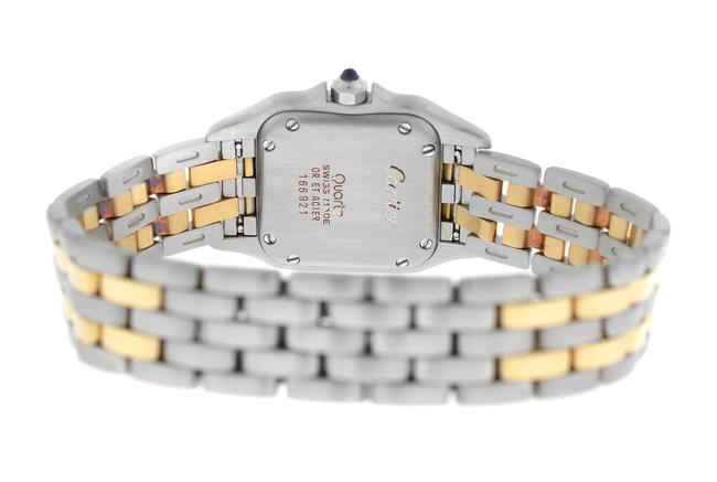 Cartier Yellow Gold Silver Ladies Panthere 166921 Steel 18k Two Row 22mm Watch Cartier Yellow Gold Silver Ladies Panthere 166921 Steel 18k Two Row 22mm Watch