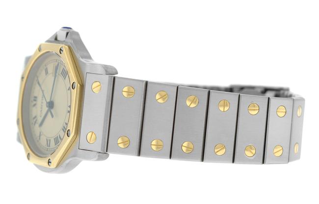 Cartier Yellow Gold Silver Ladies Santos Octagon 187902 Steel 18k 30mm Quartz Watch Cartier Yellow Gold Silver Ladies Santos Octagon 187902 Steel 18k 30mm Quartz Watch
