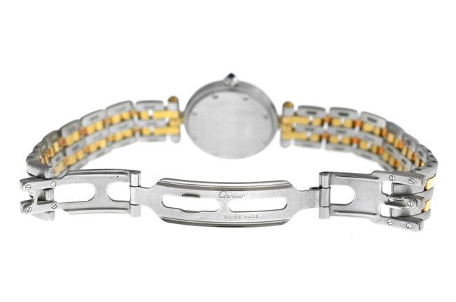 Cartier Yellow Gold Silver Ladies Panthere Vendome 166920 Two Row Steel Quartz 24mm Watch Cartier Yellow Gold Silver Ladies Panthere Vendome 166920 Two Row Steel Quartz 24mm Watch