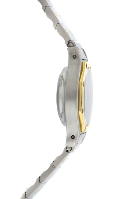 Cartier Yellow Gold Silver Ladies Santos Octagon 25mm 18k Watch Cartier Yellow Gold Silver Ladies Santos Octagon 25mm 18k Watch