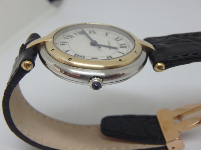 Cartier 18k and Steel Ladies 30mm Mid Size Date Santos Ronde Panthere Watch Cartier 18k and Steel Ladies 30mm Mid Size Date Santos Ronde Panthere Watch