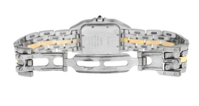 Cartier Yellow Gold Silver Ladies Midsize 27mm Panthere 187949 Quartz 18k One Row Watch Cartier Yellow Gold Silver Ladies Midsize 27mm Panthere 187949 Quartz 18k One Row Watch