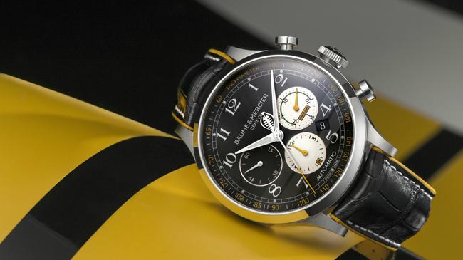 Baume & Mercier Black / Yellow Capeland Shelby Cobra Limited Edition Moa10282 Watch Baume & Mercier Black / Yellow Capeland Shelby Cobra Limited Edition Moa10282 Watch