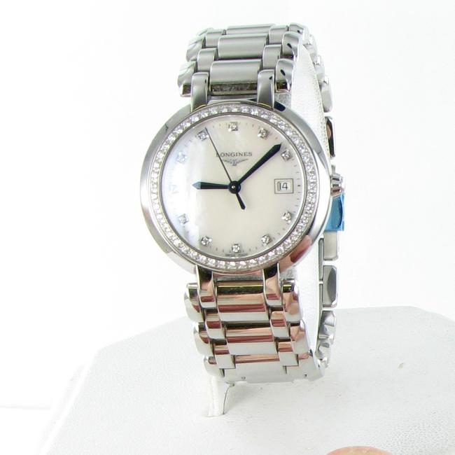 Longines Silver Primaluna L81120876 Diamond Bezel Mop Dial Date 30mm Watch Longines Silver Primaluna L81120876 Diamond Bezel Mop Dial Date 30mm Watch