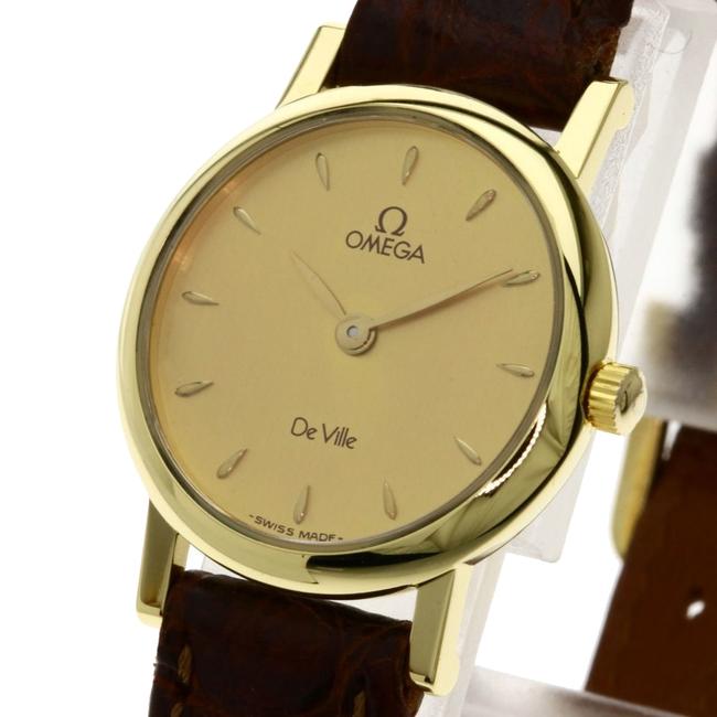Omega Champagne 18k Yellow Gold De Ville Quartz Womens Wristwatch 23 Mm Watch Omega Champagne 18k Yellow Gold De Ville Quartz Womens Wristwatch 23 Mm Watch