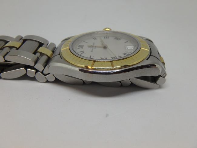 Baume & Mercier Yellow Gold and Silver Roman Mens 18k Gold/Steel White Dial Quartz Watch Baume & Mercier Yellow Gold and Silver Roman Mens 18k Gold/Steel White Dial Quartz Watch