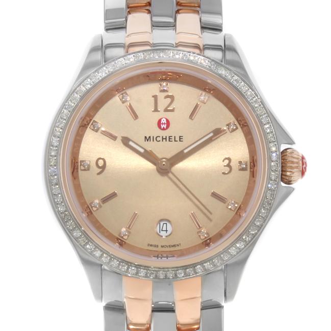 Michele Pink Belmore 0.34 Cttw Diamonds Two-tone Steel Quartz (19218) Watch Michele Pink Belmore 0.34 Cttw Diamonds Two-tone Steel Quartz (19218) Watch
