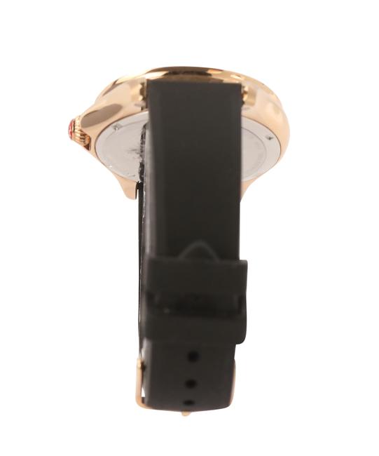 Michele Black Silicone Rose Gold-tone Cape Topaz Watch Michele Black Silicone Rose Gold-tone Cape Topaz Watch