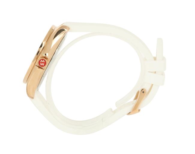 Michele White Cape Sunray Dial Silicone Watch Michele White Cape Sunray Dial Silicone Watch