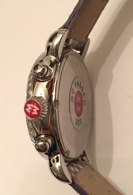 Michele Silver Csx 36 Ladies Diamond Gt Python Leather Chrono Quartz Watch Michele Silver Csx 36 Ladies Diamond Gt Python Leather Chrono Quartz Watch